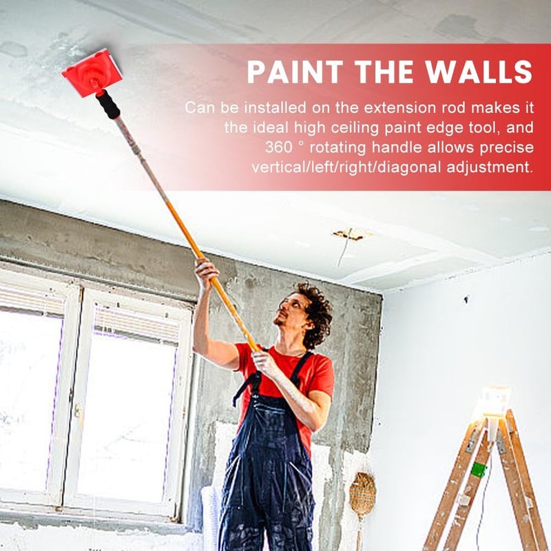 Ranjaner Paint Edge Trimmer with 2 Replace Pads, Walls and Ceilings Pad Painter with Guide Wheels, Paint Pad Applicator, Edge Painting Tool for Walls, Ceilings, Corners - Image 5